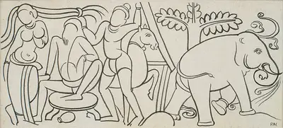 Laxman Pai (Artist), Untitled, 1949, Painting