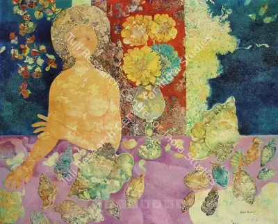 Sakti Burman (Artist), Barque Et Roseaux, 1973, Painting