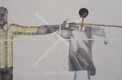 P.N. Chaturvedi (Artist), Scarecrow, 2007, Drawing