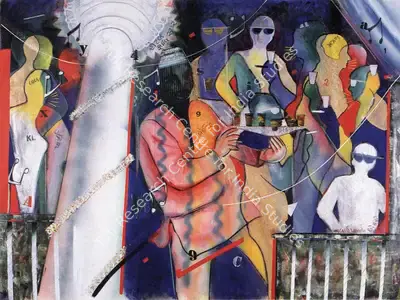Vinod Dave (Artist), At Five Star Reception, 1995, Painting