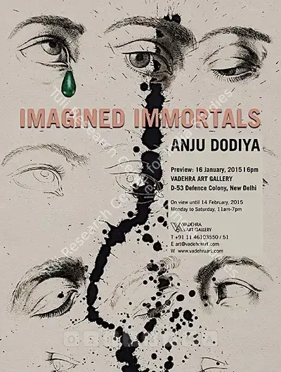 Anju Dodiya (Artist), Imagined Immortals, 2015, Solo Exhibition Invitation