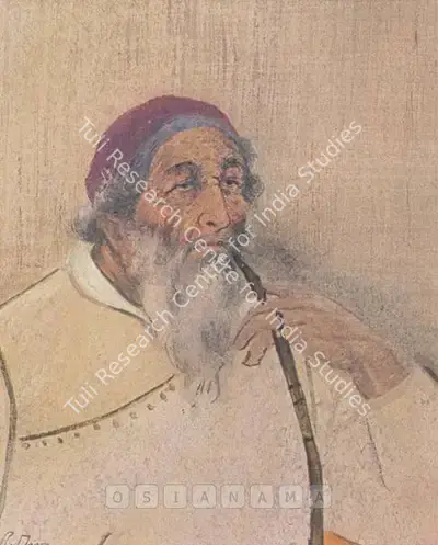 Abanindranath Tagore (Artist), Man With Hookah, Painting