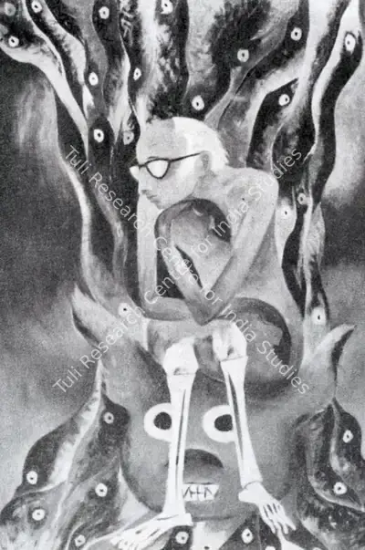 Ratan Parimoo (Artist), Death's Arena, Painting