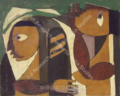 Biren De (Artist), Figures, 1957, Painting