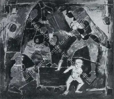 M.F. Husain (Artist), Holi, 1951, Painting