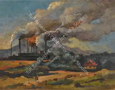 Kisory Roy (Artist), Smoking Copper Refinery, 1957, Painting