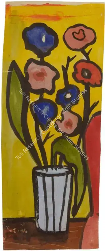 F.N. Souza (Artist), Untitled (Flowers in Vase), 1946, Painting