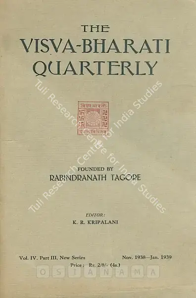 K.R. Kripalani (Editor), Visva-Bharati Quarterly, 1939, Journal