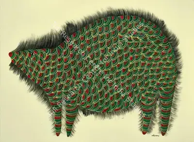 Narmada Tekam (Artist), Sloth Bear, 2016, Painting