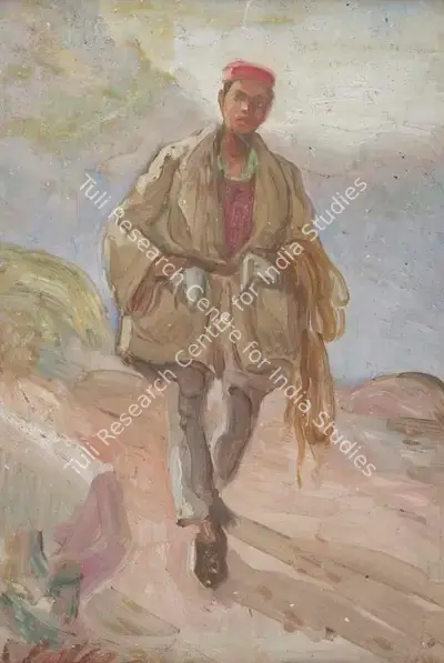 Prahlad Karmakar (Artist), Himalayan Boy, Painting