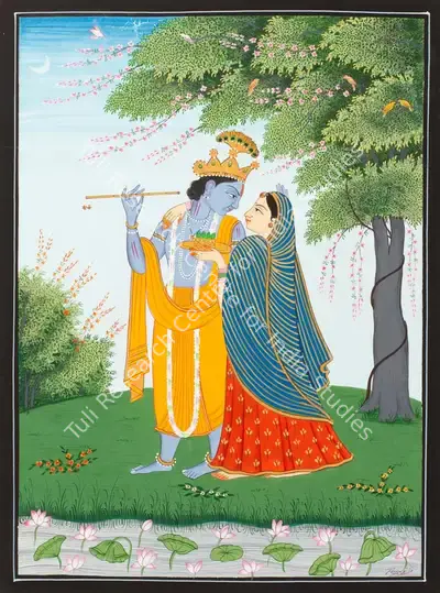 Rajeev&nbsp;Kumar (Artist), Untitled (Krishna with Radha and paan II), Painting