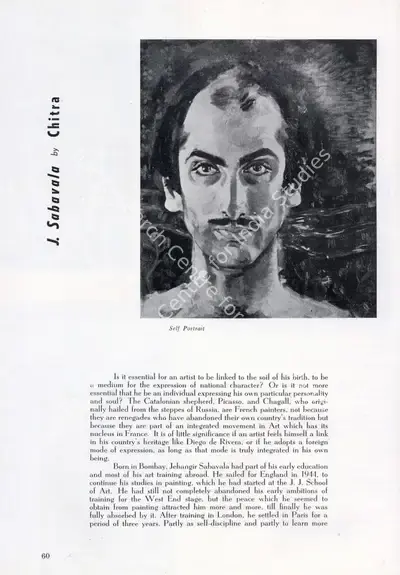 Chitra (Essayist), Studies in Development of J. Sabavala, 1953, Essay