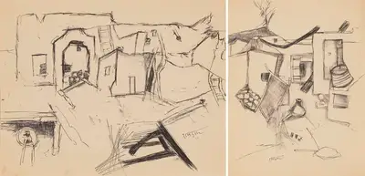 Ramkumar (Artist), Untitled, 1955, Drawing