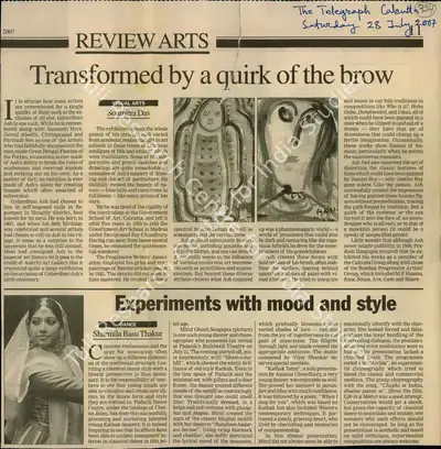 Soumitra Das (Reporter), Transformed by a Quirk of the Brow, 2007, Newspaper Clipping