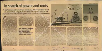 Neha Bhatt (Writer), In Search of Power and Roots, 2008, Newspaper Clipping