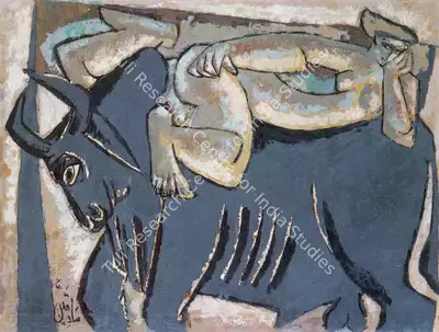 Sadequain (Artist), Europa And The Bull, 1960, Painting
