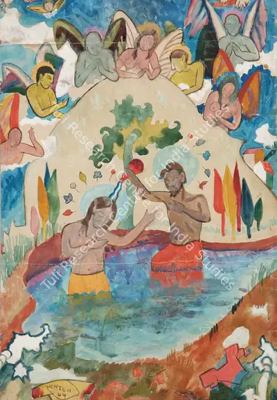 F.N. Souza (Artist), Baptism Of St. John, 1944, Painting