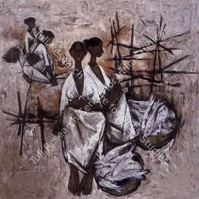B. Prabha (Artist), Fisherwomen, 1963, Painting