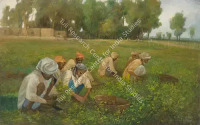 Ustad Allah Bukhsh (Artist), Untitled (Potato Harvest), 1968, Painting