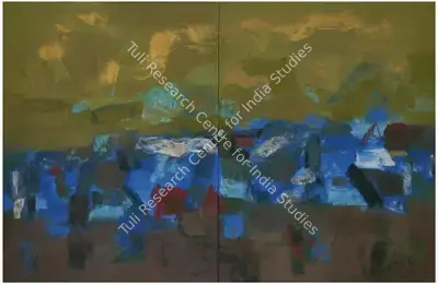 K.M. Adimoolam (Artist), Terra Incognita (Diptych), 2005, Painting