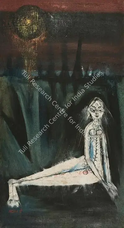 Laxman Pai (Artist), Moonlight, 1963, Painting