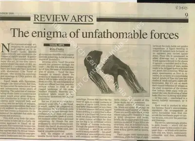 Rita Datta (Reporter), The Enigma of Unfathomable forces, 2009, Newspaper Clipping