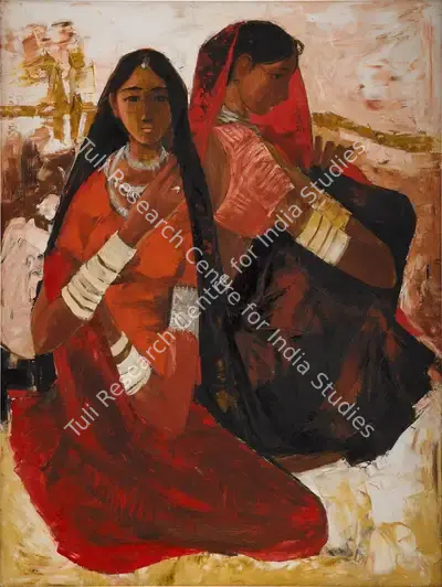 B. Prabha (Artist), Untitled (Two Ladies), 1966, Painting