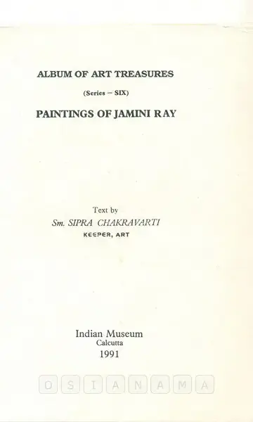 Jamini Roy (Artist), Paintings of Jamini Roy, 1991, Solo Exhibition Catalogue