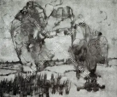 K. Ramanujam (Artist), The Army of the Muses Came in Search of Me; and from the Shadow of the Trees of Shell I Looked on Them in Sadness, Painting