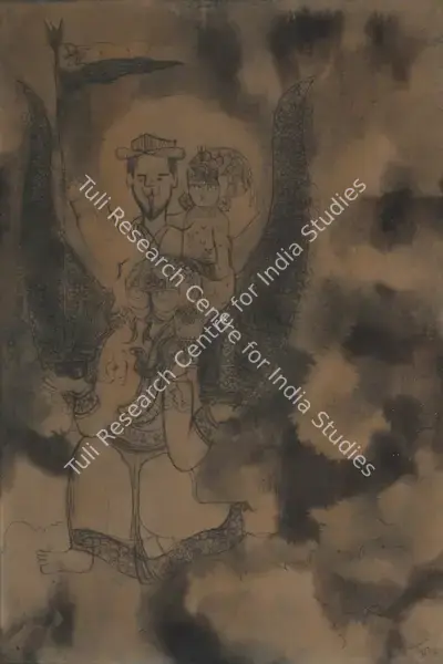 K. Ramanujam (Artist), Wedding Couple, 1967, Drawing