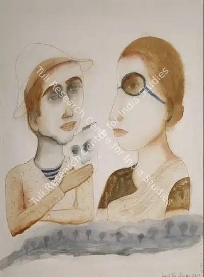 Lalitha Lajmi (Artist), Clown I & II, 2017, Painting
