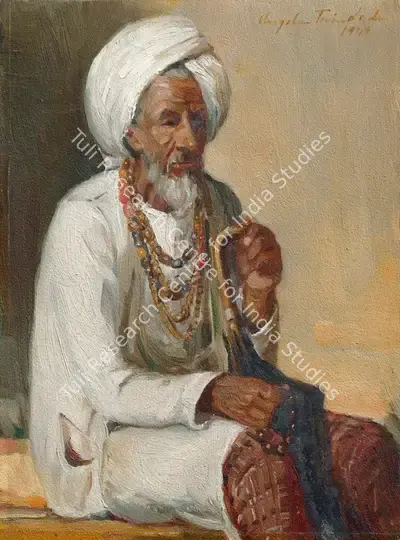 Angela Trindade (Artist), Untitled (Old Man Saying his Beads), 1941, Painting