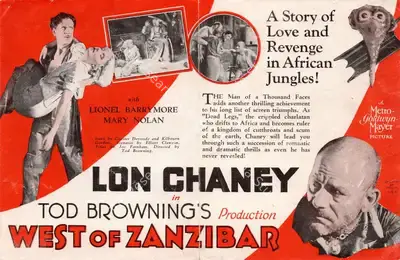 Browning, Tod (Producer), West of Zanzibar, 1928 | Handbill | CinemaEducation | 00892167