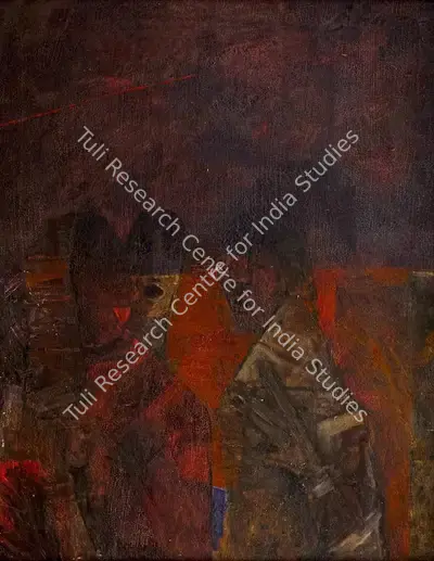 M.F. Husain (Artist), Three Women, 1985, Painting