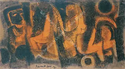 K.M. Adimoolam (Artist), The Rider, 1964, Painting