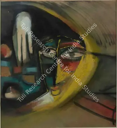 Sunil Madhav Sen (Artist), Untitled (Head Study/Girl with Hare), Painting