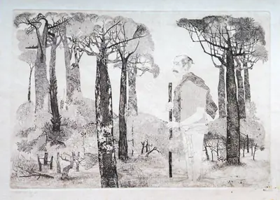 K. Laxma Goud (Artist), Solitude, 1978, Graphic Art