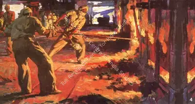 Walter Langhammer (Artist), Steel Worker, 1944, Painting