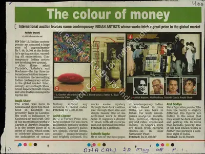 Riddhi Doshi (Reporter), The Colour of Money, 2008, Newspaper Clipping