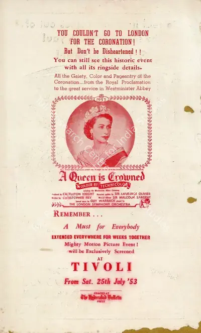 Michael Waldman (Director), A Queen Is Crowned, 1953, Handbill