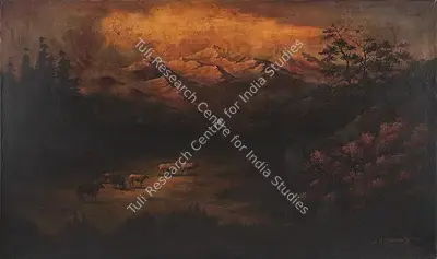 Gangooly, J.P. (Artist). Himalayan Scape, n.d. | Painting, De.Onl/19.11.22, 2022 · DeRivaz & Ives