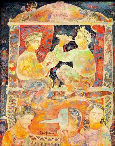 Sakti Burman (Artist), Les Musiciens, 1997, Painting