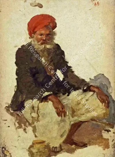 N.S. Bendre (Artist), Old Man from Udaipur, 1956, Painting