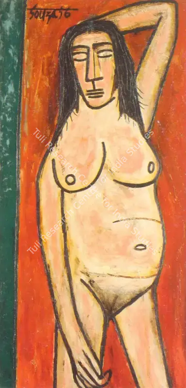 F.N. Souza (Artist), Nude, 1956, Painting