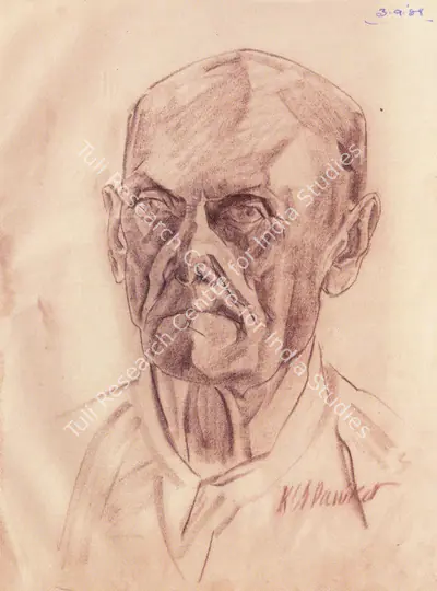 K.C.S. Paniker (Artist), Untitled, 1958, Drawing