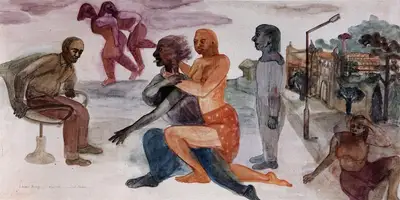 Nalini Malani (Artist), Voyeur's Fantasy, 1986, Painting