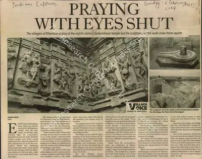 Shashi Priya (Reporter), Praying With Eyes Shut, 2009, Newspaper Clipping