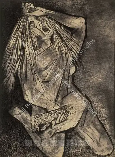 Khanna, Krishen (Artist). Untitled. Charcoal on paper, 1986 | Drawing | FineArts | 00376632