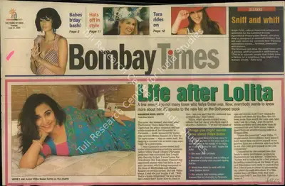 Aakanksha Naval-Shetye (Reporter), Life after Lolita, 2005, Newspaper Clipping
