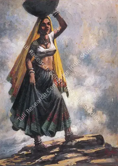D.P. Roy Chowdhury (Artist), Village Woman, 1941, Painting